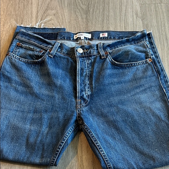 Re/Done Classic Blue Relaxed Crop - Picture 4 of 10